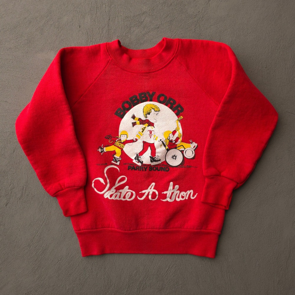 Vintage 80s Bobby Orr Skate-A-Thon Parry Sound Sweatshirt 6-8 Red